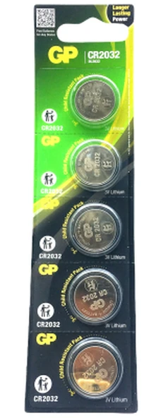 GP LITHIUM CR-2032-2CPU5 PARA PİLİ 3V 5Lİ KART (5224) ürün görseli 1