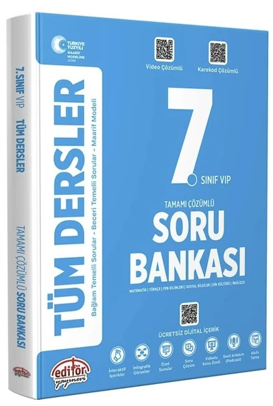 Editör 7. Sınıf Tüm Dersler Maarif Model Soru Bankası ürün görseli 1