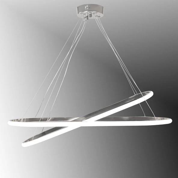 TT400-2-ELİPS-KR TT Aydınlatma Elips 2 li Krom Kaplama Led Avize ürün görseli 1