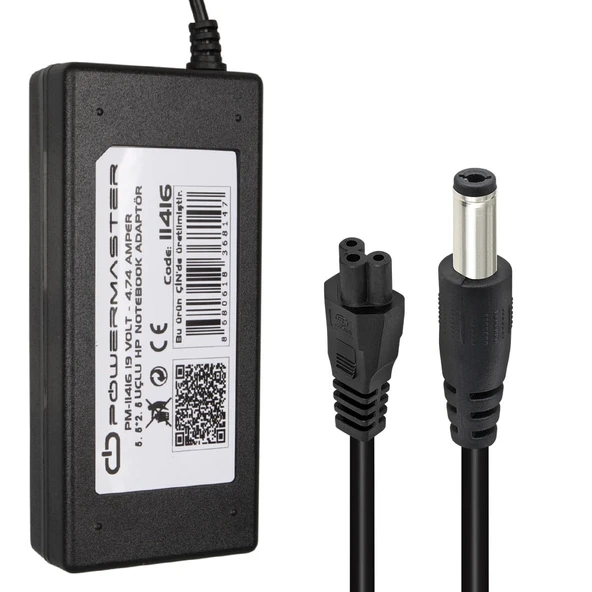 Powermaster PM-11416 19V 4.74A 90W 5.5X2.5Mm HP Notebook Şarj Adaptörü ürün görseli 1