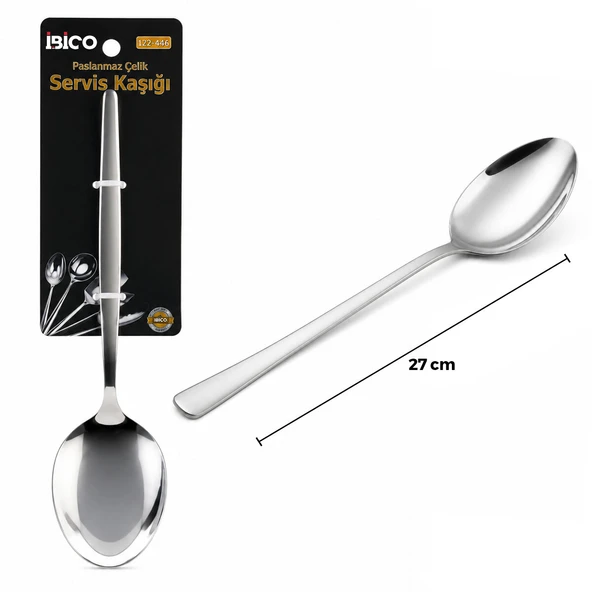 Metal Servis Kaşığı - Krom Renk - 27 cm ürün görseli 1