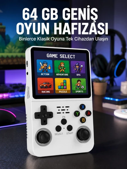 Klasik Oyun Konsolu 64 Bit İşlemci ve Çift Kart Girişi Özellikli Yeni Nesil ürün görseli 1