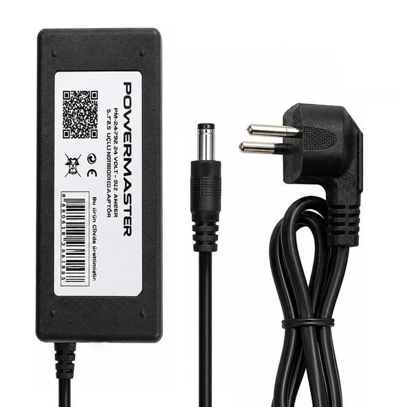 Powermaster PM-24792 24 Volt - 3.75 Amper 5.5*2.5 Mm Uçlu Notebook Adaptör ürün görseli 1