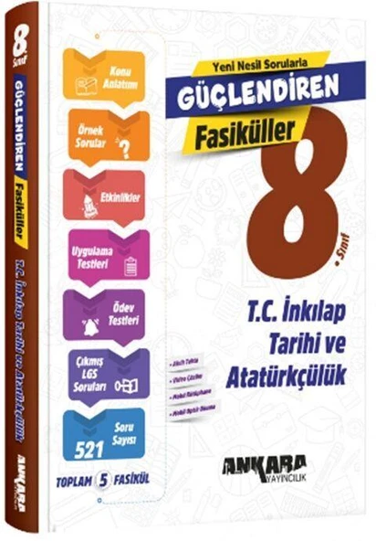 8. Sınıf T.C. İnkılap Tarihi ve Atatürkçülük Güçlendiren Fasiküller Ankara Yayıncılık ürün görseli 1