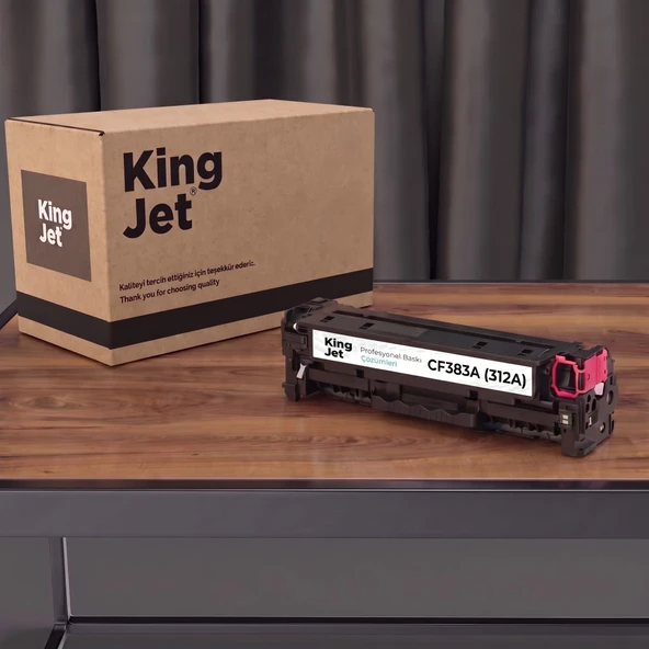 KingJET HP Uyumlu CF383A (312A) Kırmızı Standart Kapasiteli (Tekli) Çipli Muadil Toner | HP Color LaserJet Pro MFP M476nw ürün görseli 1