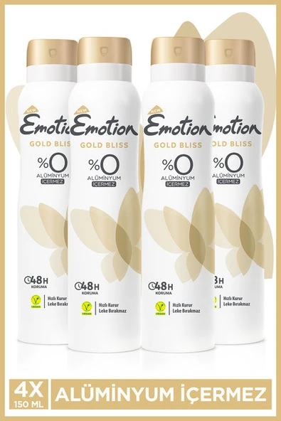 Gold Bliss Kadın Vegan Deodorant 6x150 Ml Alüminyumsuz Sprey Hızlı Kurur Leke Bırakmaz ürün görseli 1