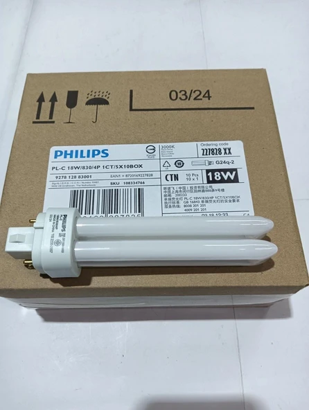 PHILIPS MASTER 18W 4P/830 PLC AMPÜL 4 PİNLİ 3000K 927907283040 8711500623331 - ÖZEL AMPÜL ürün görseli 1