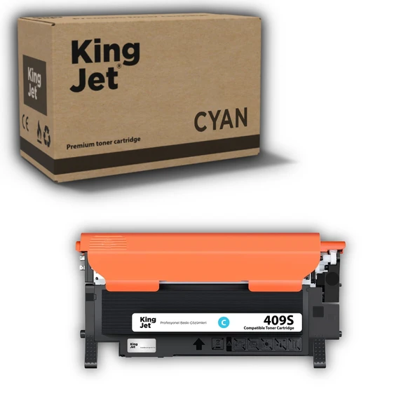 KingJET Samsung Uyumlu CLT-C409S Standart Kapasiteli Mavi (Cyan) Çipli Muadil Toner | CLX-3175 ürün görseli 1