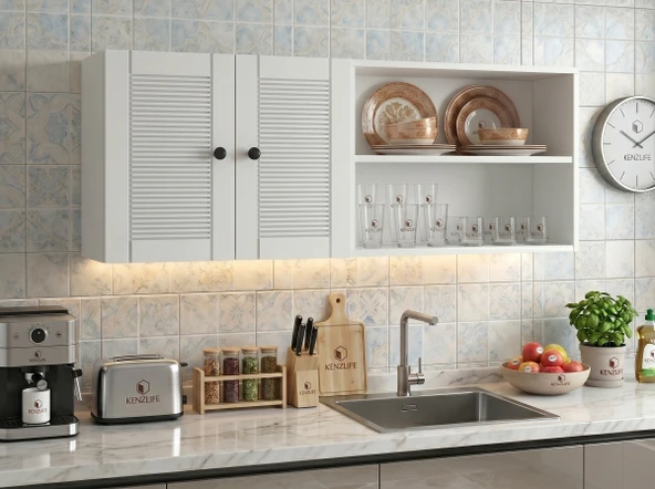 Kenzlife membran hazır mutfak dolabı supsup byzbyz panjur 160*60*32 mebran kapak suntalam gövde arkalıklı ürün görseli 1