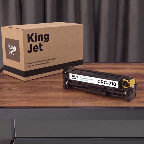 KingJET Canon Uyumlu CRG-718 Sarı Standart Kapasiteli (Tekli) Çipli Muadil Toner | LBP7660Cdn ürün görseli 1