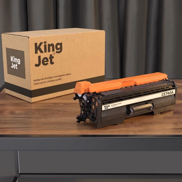 KingJET HP Uyumlu CE740A Siyah Standart Kapasiteli (Tekli) Çipli Muadil Toner | Color Laserjet CP5225n ürün görseli 1