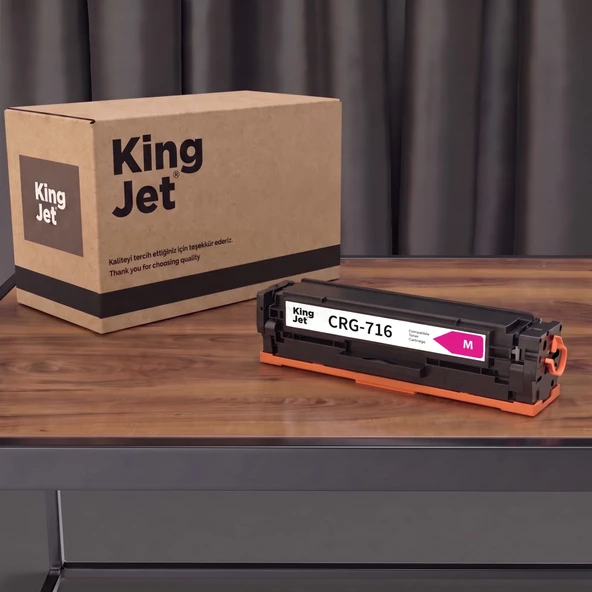 KingJET Canon Uyumlu CRG-716 Kırmızı Standart Kapasiteli (Tekli) Çipli Muadil Toner | LBP5050N ürün görseli 1