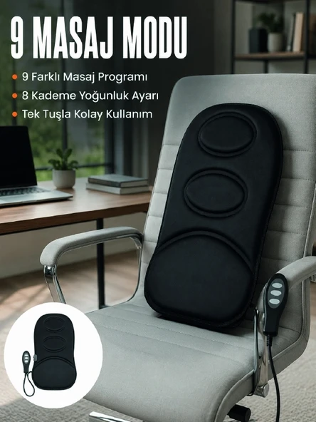 Motorlu Isıtmalı Masaj Minderi Masaj Modlu Ev, Ofis ve Araç Koltuk Pedi ürün görseli 1