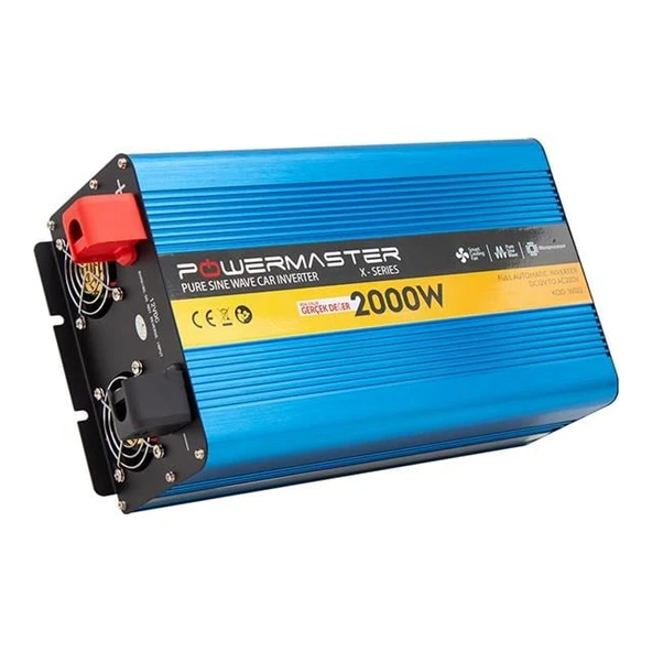 Powermaster PWR-2000 12 Volt 2000 Watt Pure Sinüs Wave İnverter ürün görseli 1