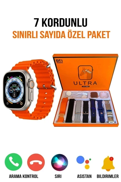 49mm Ekranlı Çok Renkli Akıllı Saat, Nabız ve Uyku Takibi Özellikli, Suya Dayanıklı ürün görseli 1