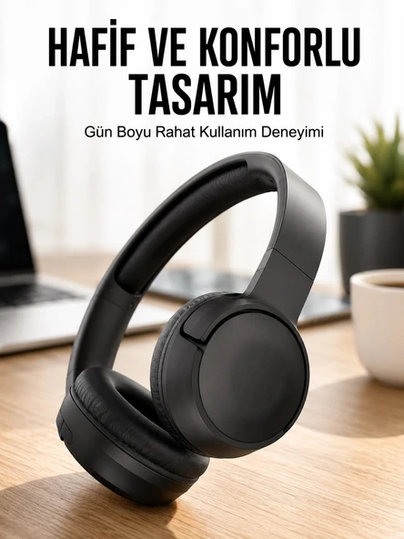 Kulak Üstü Kablosuz Bluetooth Kulaklık Gürültü Önleyici Uzun Şarj Süreli ürün görseli 1