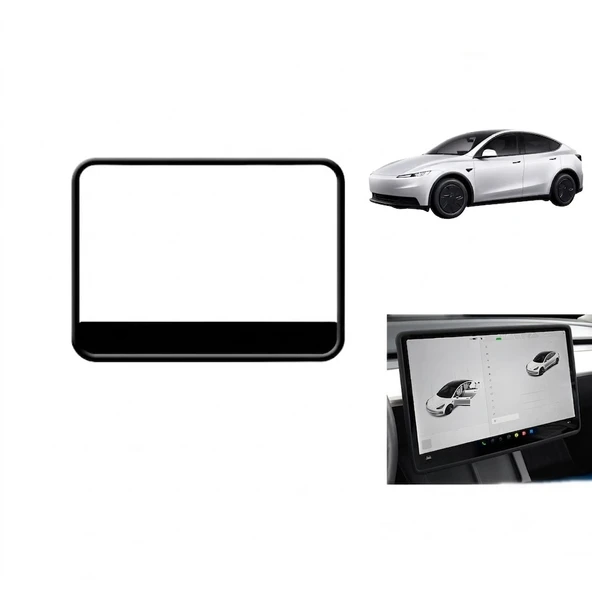Tesla Model 3 Y Standart ve Juniper Uyumlu Multimedya Orta Ekran Kenar Koruyucu Çerçeve Trim 1 Adet Siyah ürün görseli 1