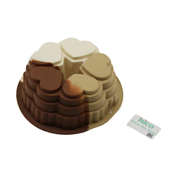 5 Dilim Kalp Tasarımlı Kek Kalıbı - Silikon - 9 cm Derinlik ürün görseli 1