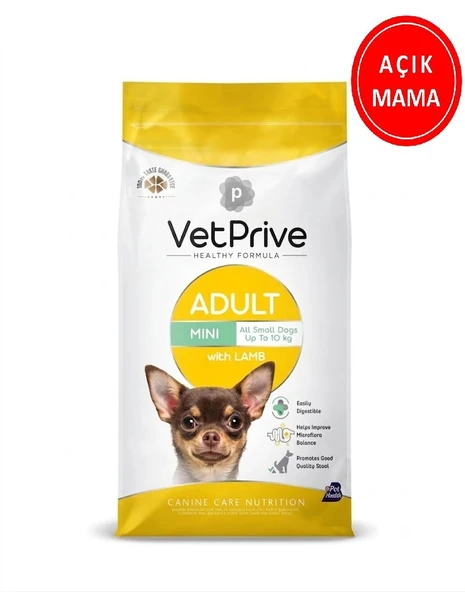 Vet Prive Kuzu Etli Küçük Irk Yetişkin Köpek Maması 1 Kg AÇIK ürün görseli 1