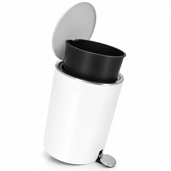 Prima Nova Lenox 5 litre Pedallı Çöp Kovası Beyaz ürün görseli 1