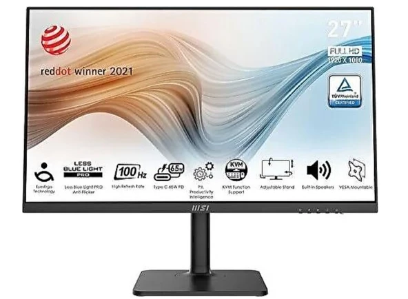 27" 1920x1080 100Hz IPS 16:9 MSI Modern MD272XP 1ms FreeSync  Outlet ürün görseli 1