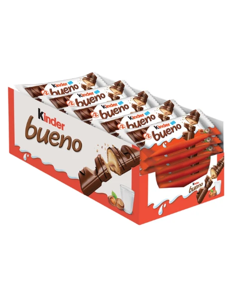 Kinder Bueno Süt Ve Fındık Kreması Dolgulu Sütlü Çikolata Kaplı Gofret 39 GR X 30 Adet ürün görseli 1