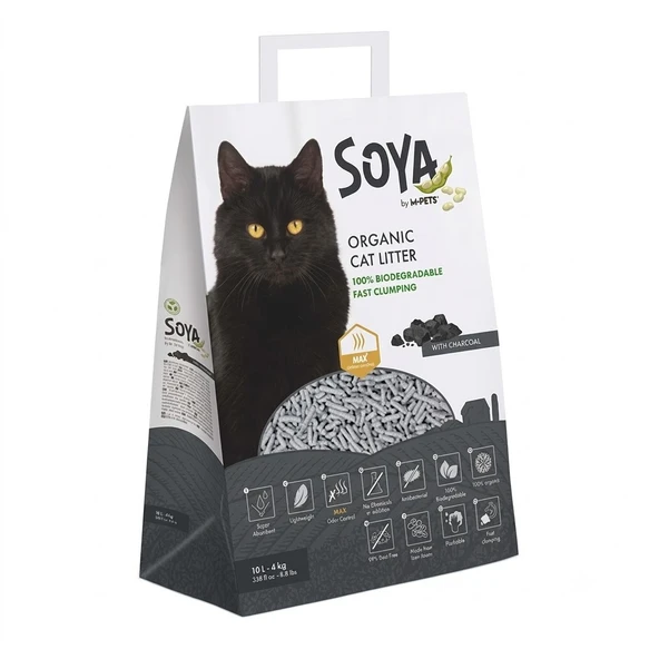 M-Pets Soya Karbonlu Organik Kedi Kumu 10lt ürün görseli 1