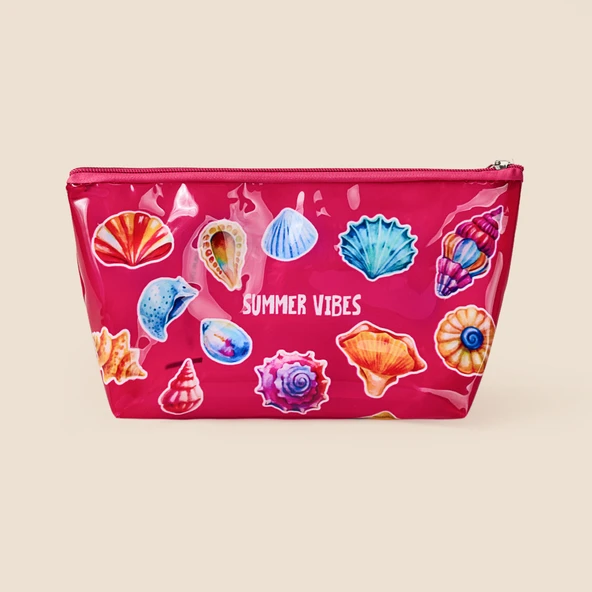 Living Summer Vibes Kozmetik Çantası - Şeffaf / Pembe ürün görseli 1