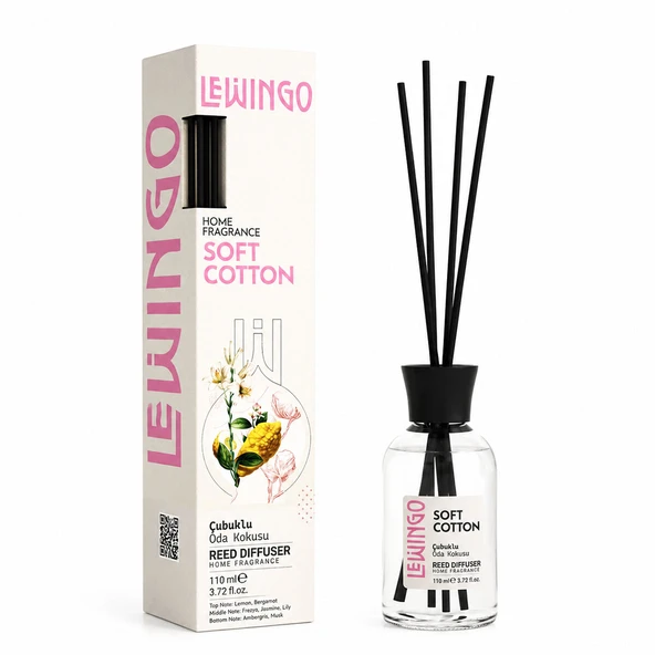 Soft Cotton Bambu Çubuklu Oda Kokusu - 110 ml - Cam Şişe  ürün görseli 1