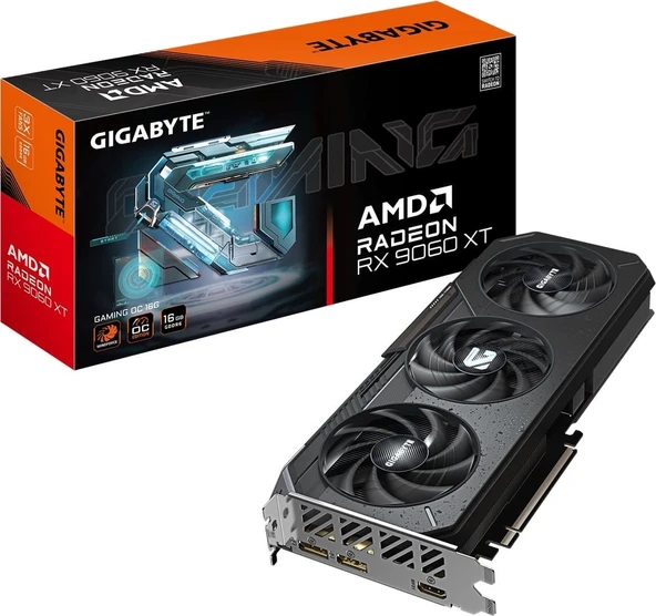 GIGABYTE Radeon RX9060XT GAMING OC GV-R9060XTGAMING OC-16GD 16GB GDDR6 128Bit Ekran Kartı ürün görseli 1