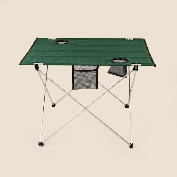 Katlanabilir Kamp Masası - Yeşil - 73x55x48 cm ürün görseli 1