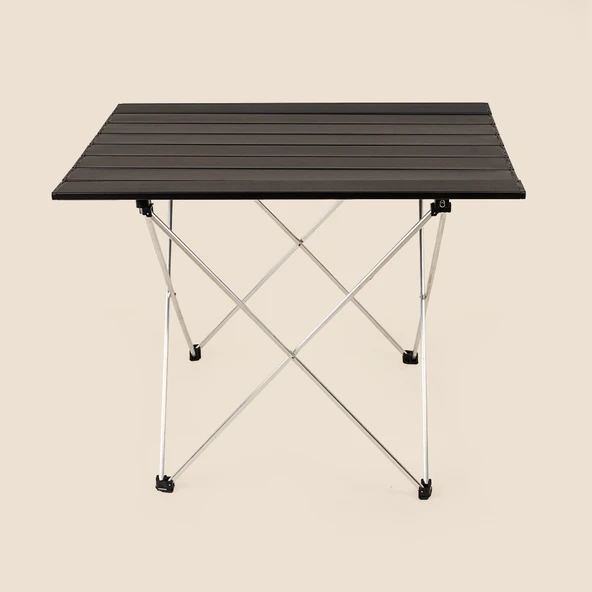Katlanabilir Alüminyum Kamp Masası - Siyah - 51x47x66 cm ürün görseli 1