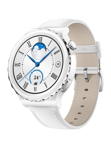 Huawei Watch GT 3 Pro 43MM Seramik Kasa - Beyaz Deri Modeli ile Sağlık Takibi ve Bağlantı Özellikleri ürün görseli 1