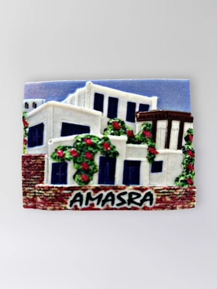 AMASRA Polyester Kabartmalı Magnet 7,5 x 5,5 cm Dekoratif Hediyelik Buzdolabı Süsü (Kod:1602) ürün görseli 1