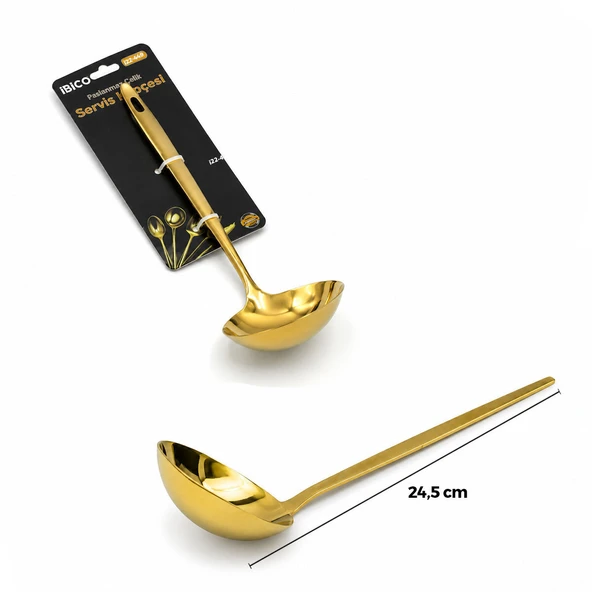 Metal Servis Kepçesi - Gold Renk - 24.5 cm ürün görseli 1