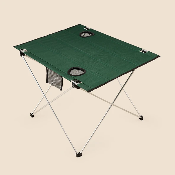 Katlanabilir Kamp Masası - Yeşil - 73x55x48 cm - Resim 2