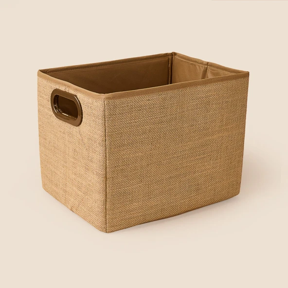 Living Jüt Organizer Kutu - Kahverengi - 33x25x25 cm ürün görseli 1
