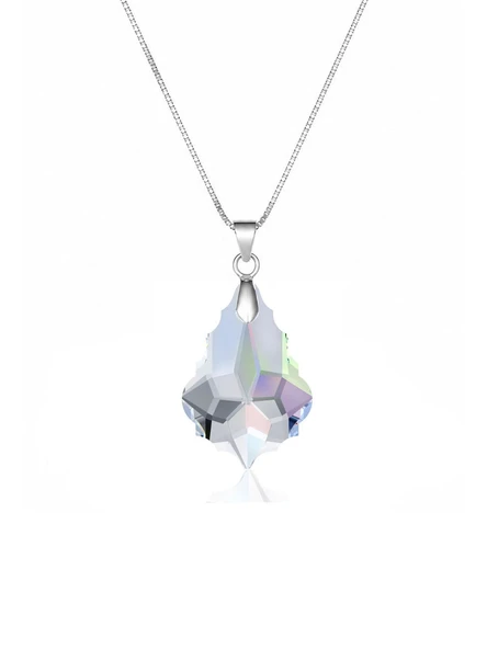 925 Ayar Swarovski Taşlı 6090 16mm Crsytal Ab Kadın Gümüş Kolye ürün görseli 1