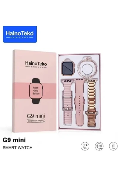 Pembe Akıllı Bileklik, Nabız ve Uyku Takibi, Sesli Görüşme ve Suya Dayanıklı Özellikli Kadın Saati ürün görseli 1