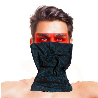 Baf Bandana Çoklu Kafatası Mavi Siyah Maske ürün görseli 1