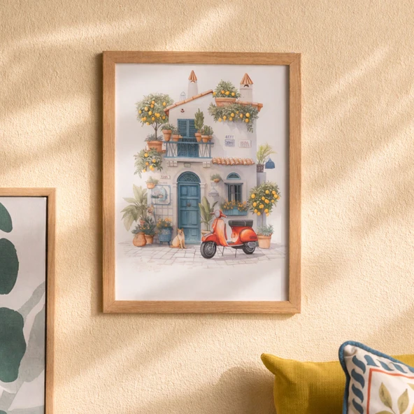 Deco Lemon Cafe Duvar Panosu - Renkli - 30x40 cm ürün görseli 1