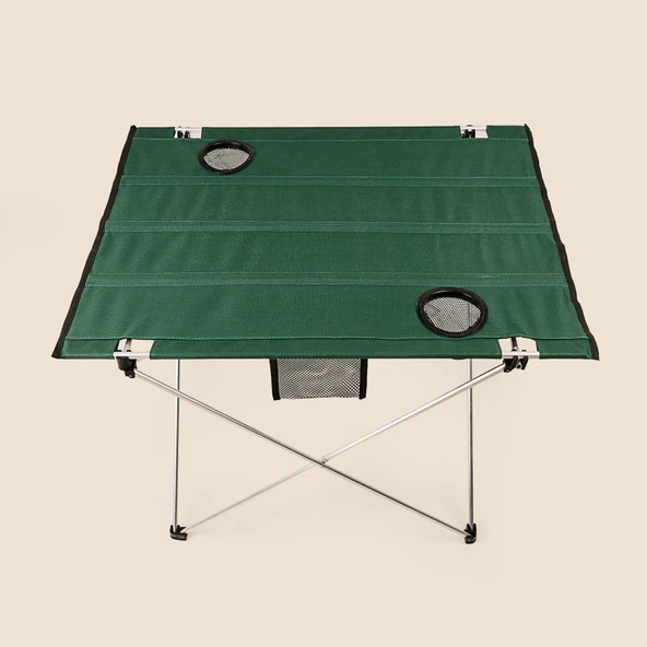 Katlanabilir Kamp Masası - Yeşil - 73x55x48 cm - Resim 3