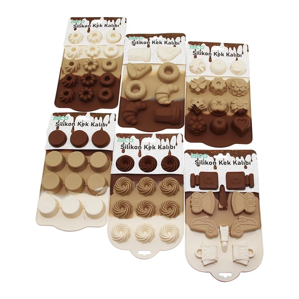 Mini Muffin Kek Kalıbı - Silikon - Karışık Model ürün görseli 1