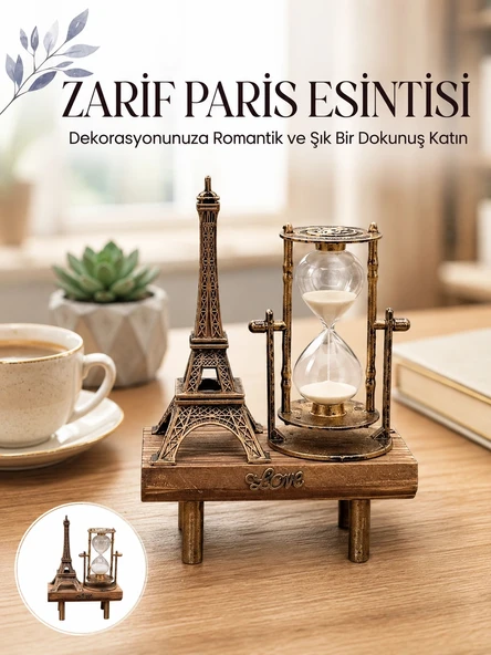 Paris Eyfel Kulesi Hediyelik Eyfel Retro Kum Saati Dekoratif Eşya Yeni Nesil ürün görseli 1