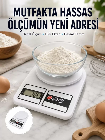 10 Kg Kapasiteli LCD Ekranlı Dijital Mutfak Tartıs Yeni Nesil ürün görseli 1
