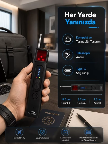 5 Kademeli Hassasiyet Ayarlı Kablosuz Sinyal Dedektörü ürün görseli 1