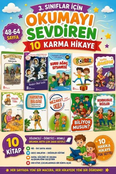 3. Sınıf Okumayı Sevdiren 48-64 Sayfalık  10 lu Karma Hikaye Seti ürün görseli 1