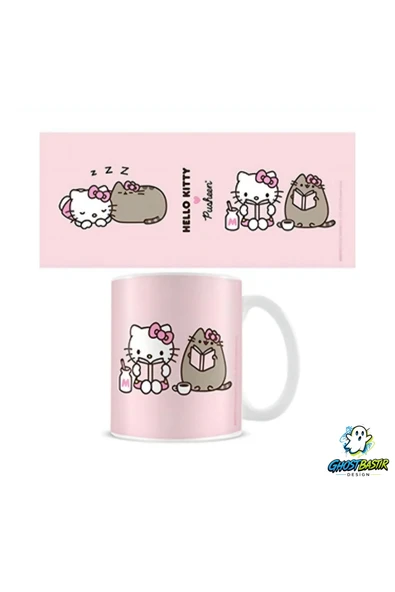 Ghostbastır Desıgn Pusheen ve Hello Kitty Kupa Bardak | Tek Adet K0495 ürün görseli 1