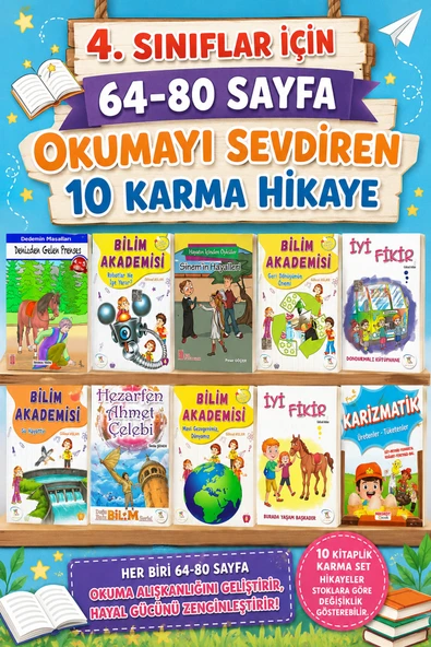 4. Sınıf Okumayı Sevdiren 64-80 Sayfalık  10 lu Karma Hikaye Seti ürün görseli 1