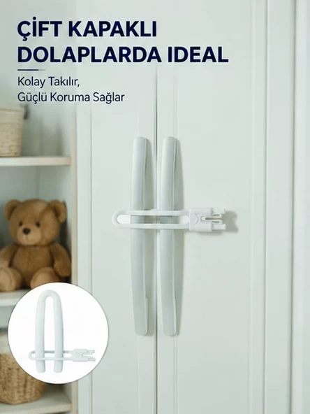 4 Adet Çocuk Güvenlik Dolap Kilidi Dayanıklı ve Uzun Ömürlü Tasarım Yeni Nesil ürün görseli 1